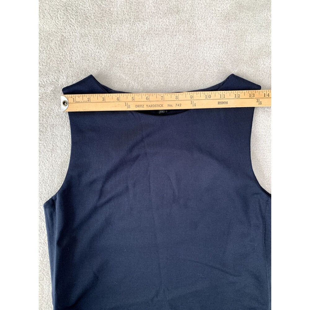 COS Navy Shift Dress Small Sleeveless Minimalist Zipper Detail Modern Workwear - Picture 6 of 10